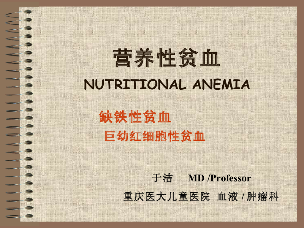 《儿科学》演示文稿-营养性贫血