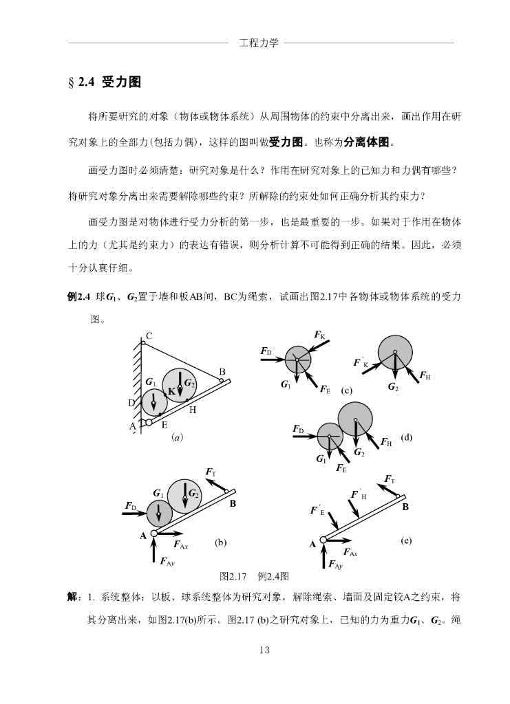 《工程力学》电子教材-第三节 受力图