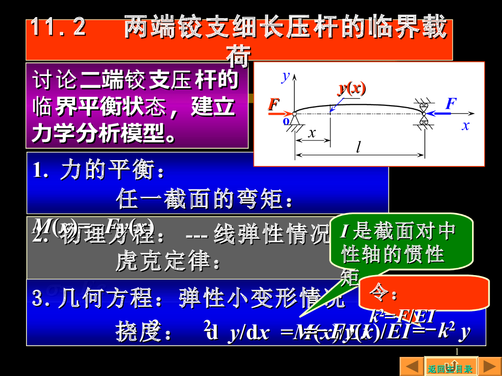 《工程力学》教学课件-不同支承条件下压杆的临界载荷