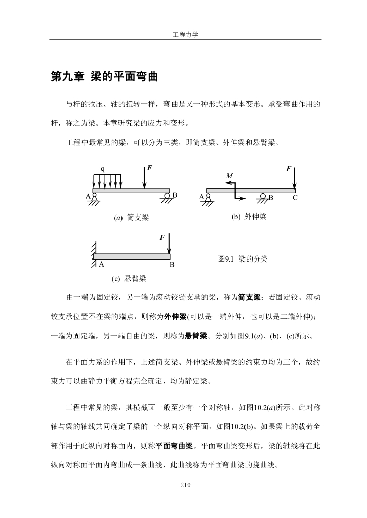 《工程力学》电子教材-第一节 用截面法作梁的内力图