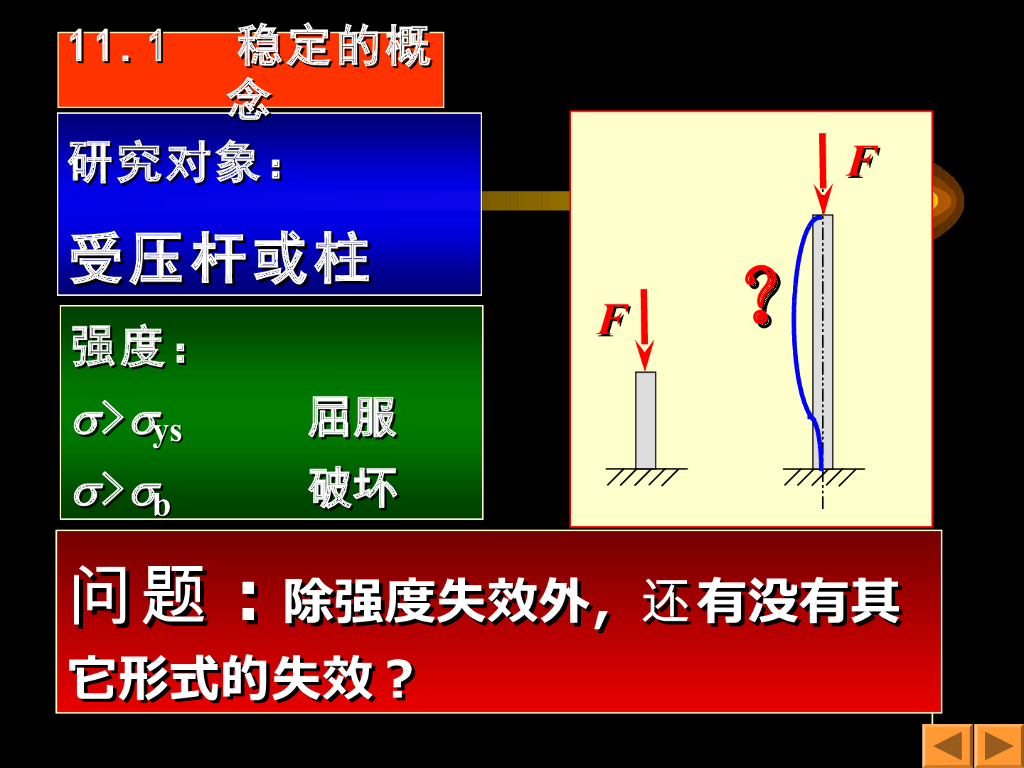 《工程力学》教学课件-稳定的概念，两端铰支细长压杆的临界载荷