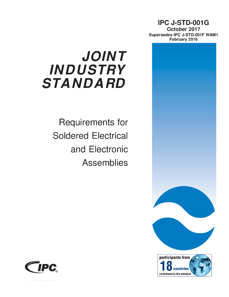 IPC J-STD-001G 焊接的电气和电子组件要求（仅目录）（英文版）