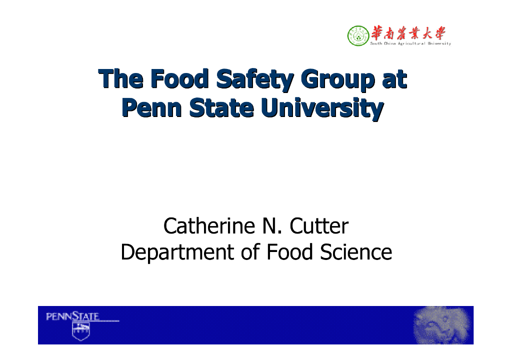 《畜产食品工艺学》电子教材-food safety research china（美国宾州大学）