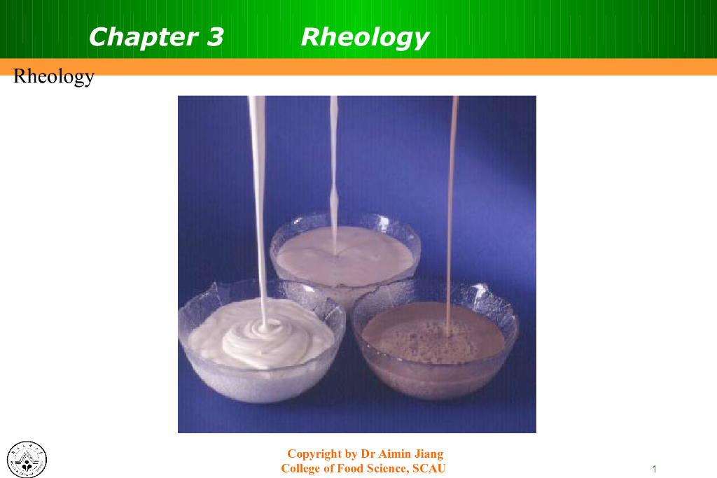 《畜产食品工艺学》教学案例-The Rheology of Milk(流变学特性)