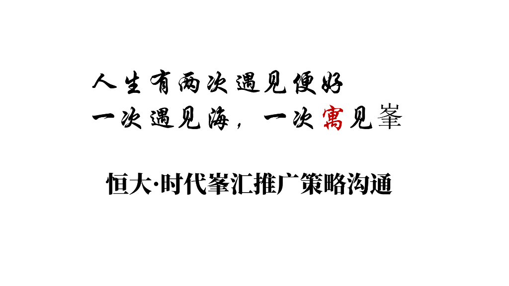 恒大·时代峯汇公寓提报方案