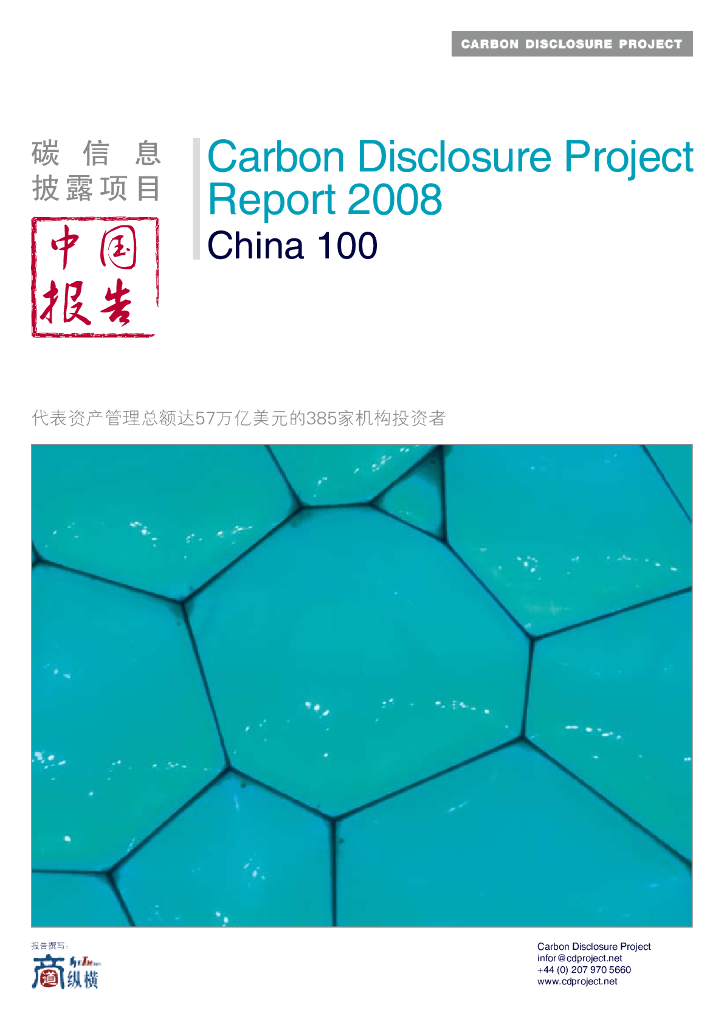 商道纵横：碳信息披露项目中国报告2008（英文版）