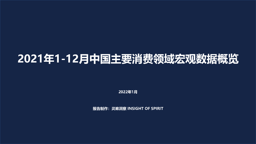 灵眸：2021年中国主要消费领域宏观数据概览