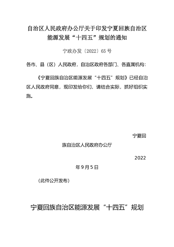 宁夏回族自治区<em>能源</em>发展“十四五”规划 海报