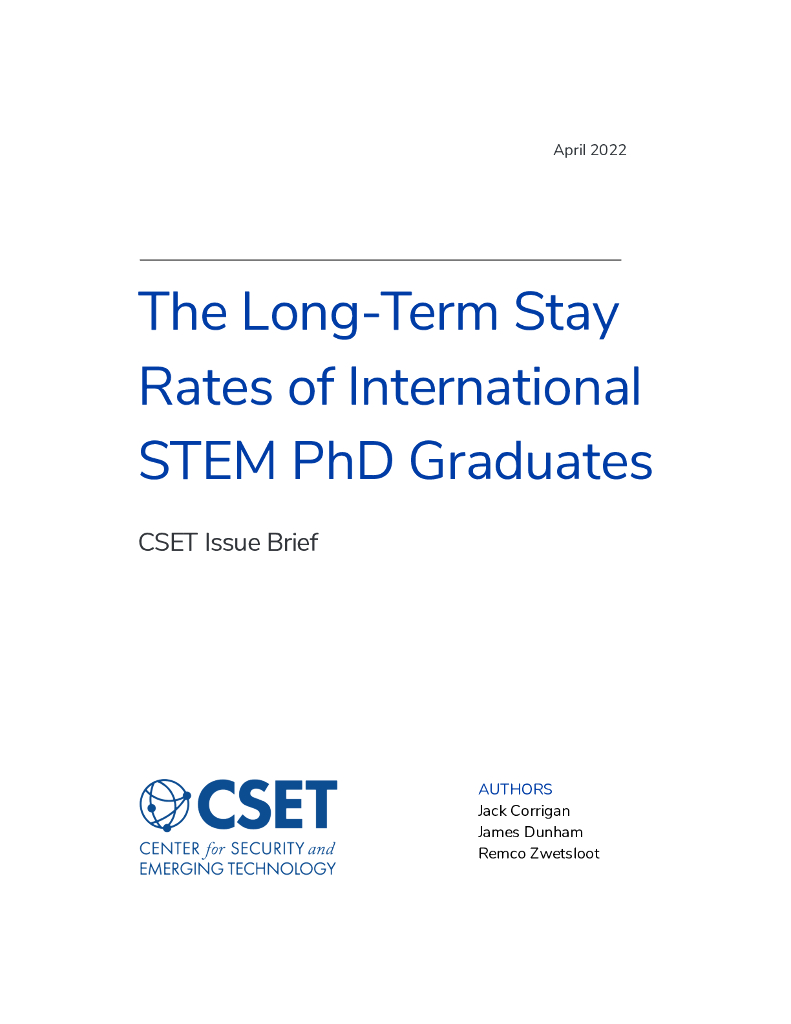 CSET：国际STEM留学生长期逗留情况报告（英文版）