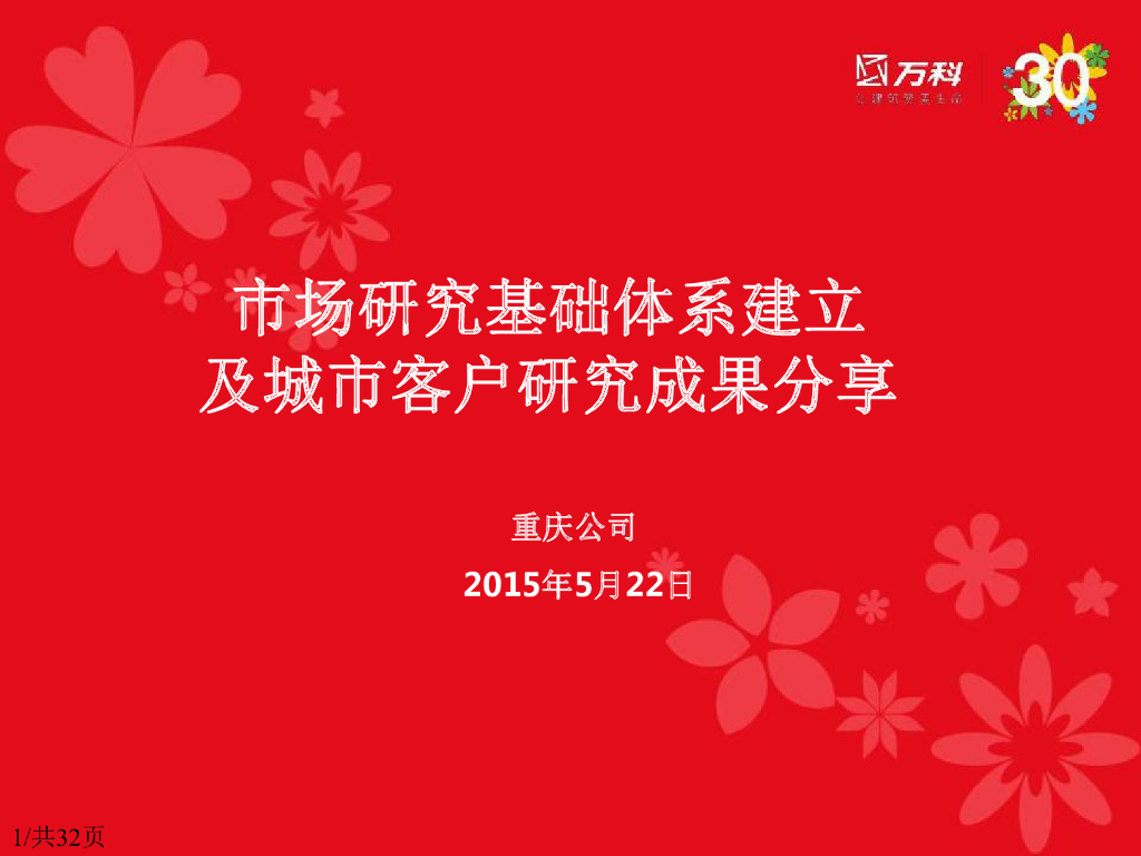 市场研究基础体系建立及城市客户研究成功分享