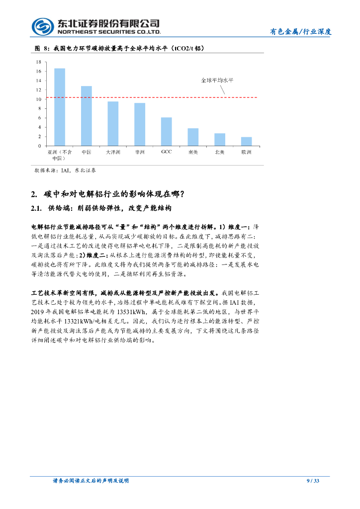 东北证券：碳中和重塑铝供给结构，高盈利或成常态_第9页