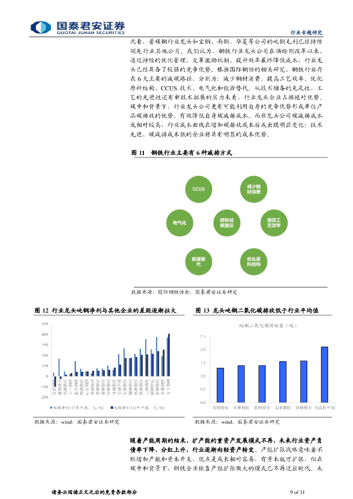 国泰君安：钢铁碳中和路径思考与产业变革_第9页