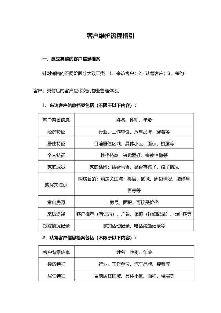客户维护流程指引