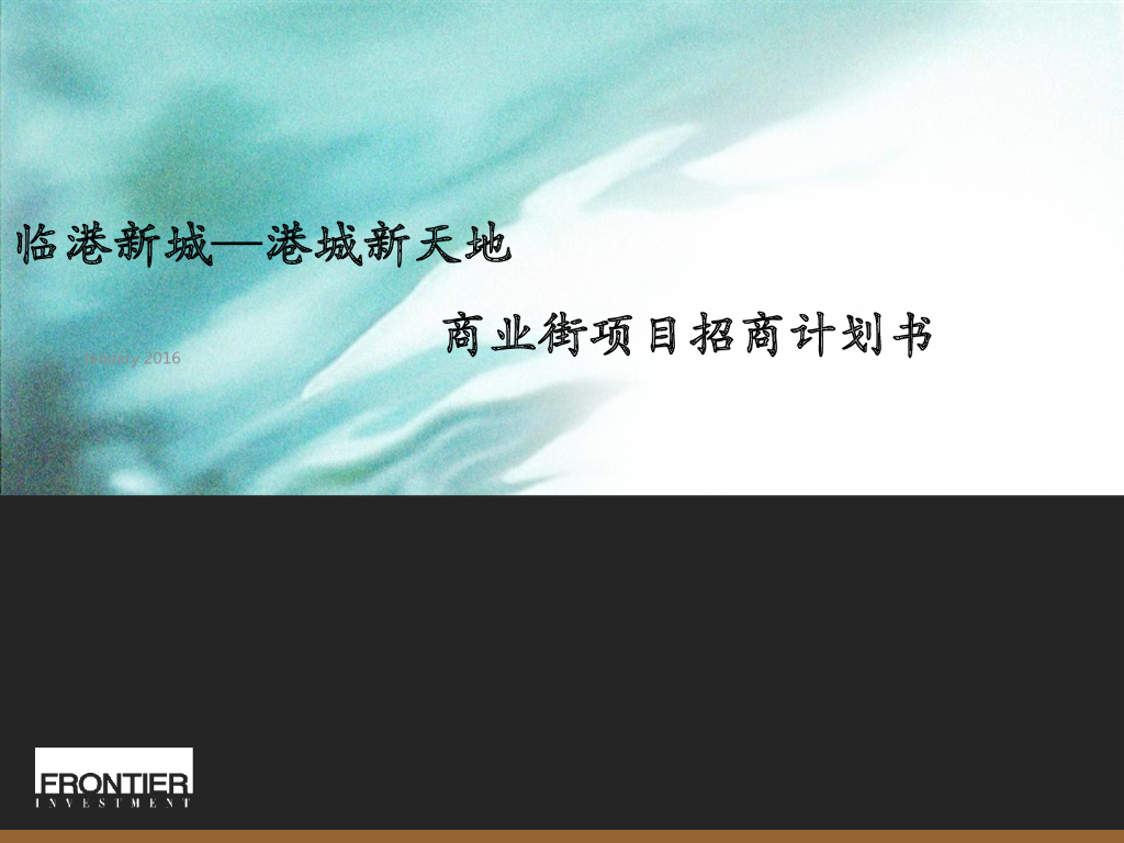 2016临港新城－临港新天地商业街项目招商计划书