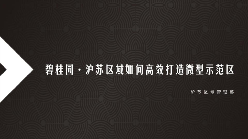 碧桂园案例：关于“如何高效打造微型示范区”案例分享