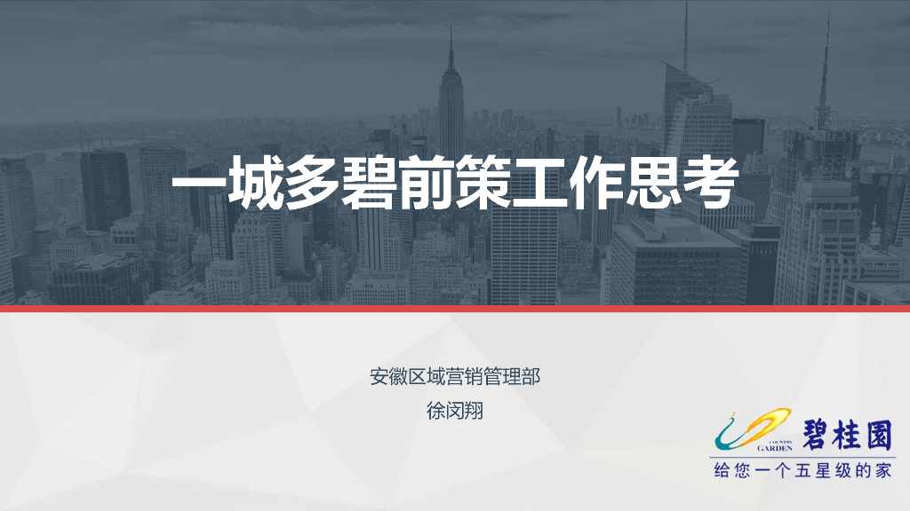 安徽区域营销管理部一城多碧前策工作思考