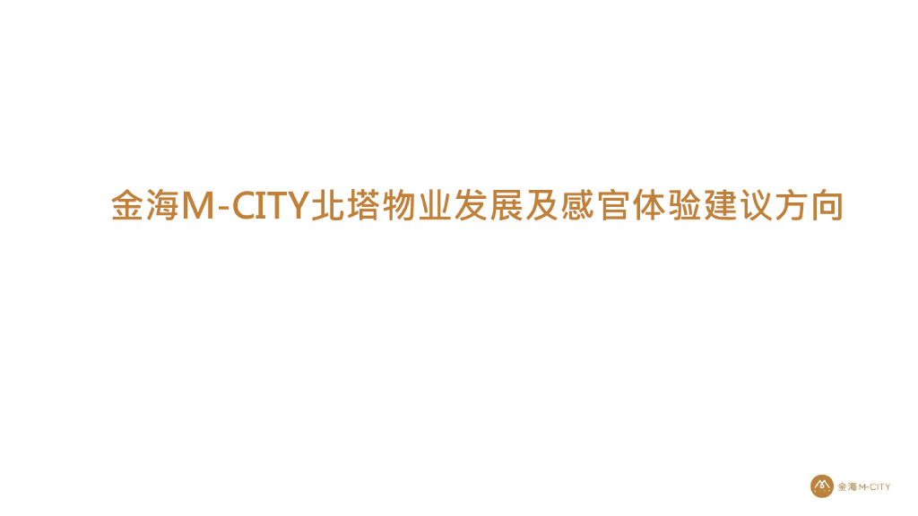 金海M-CITY - 北塔物业发展及感官体验建议方向