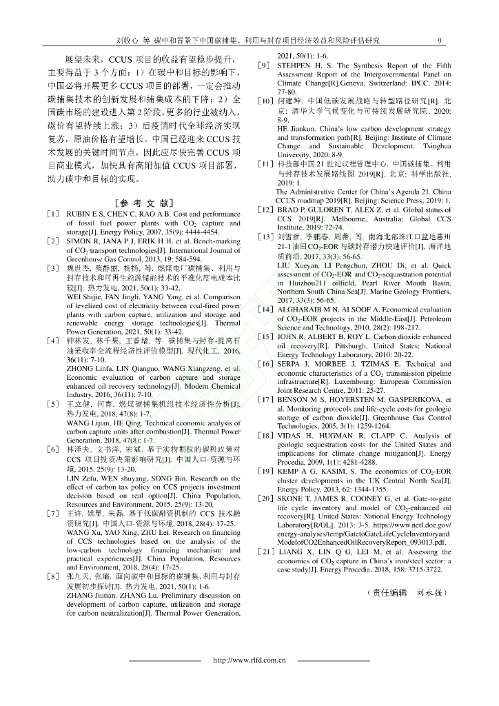 碳中和背景下中国碳捕集、利用与封存项目经济效益和风险评估研究_第10页