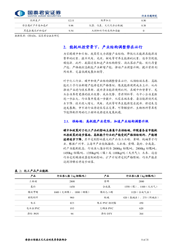国泰君安：碳中和行业专题分析报告-新挑战新机遇，化工低碳转型_第8页