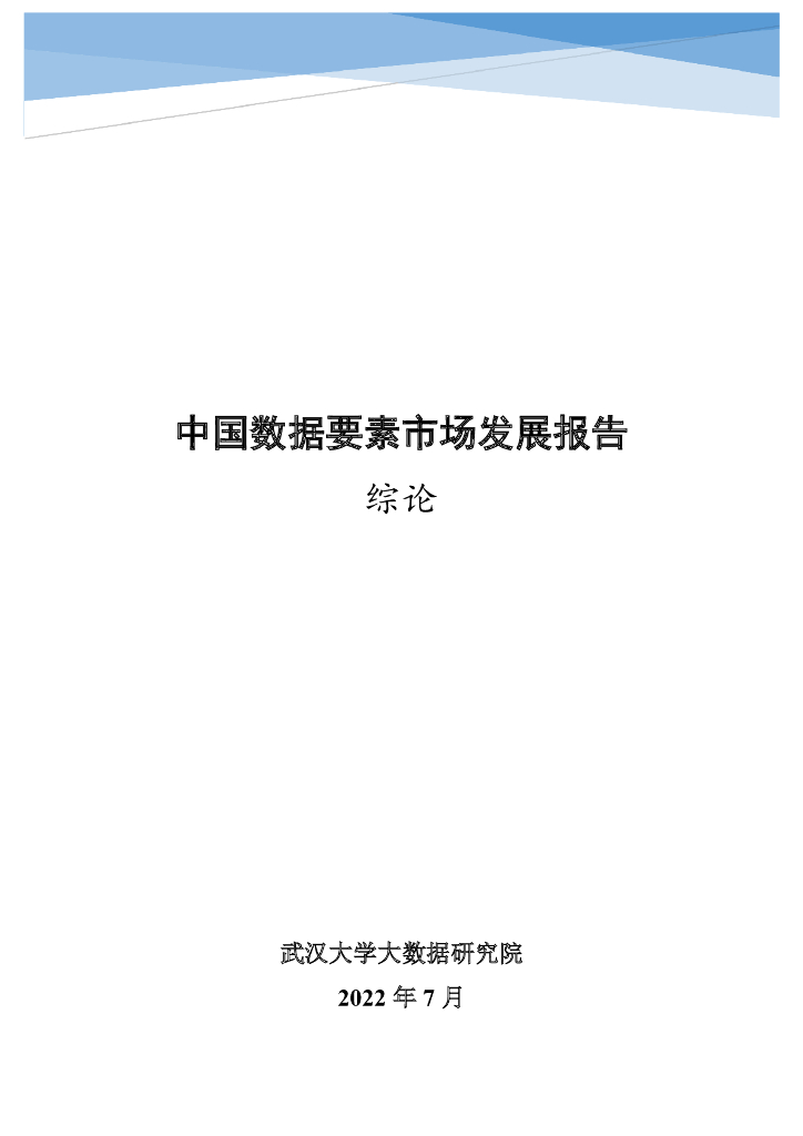武汉大学：2022年中国数据要素市场发展报告