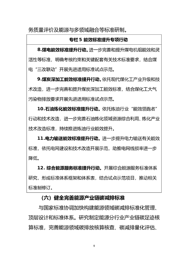 国家能源局：能源碳达峰碳中和标准化提升行动计划_第9页