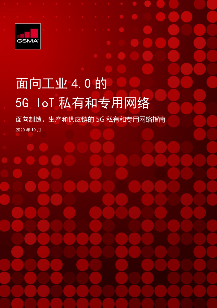 GMSA：面向工业4.0的5GIoT私有和专用网络报告