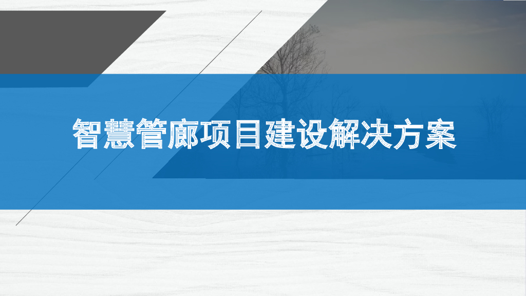 智慧管廊项目建设解决方案