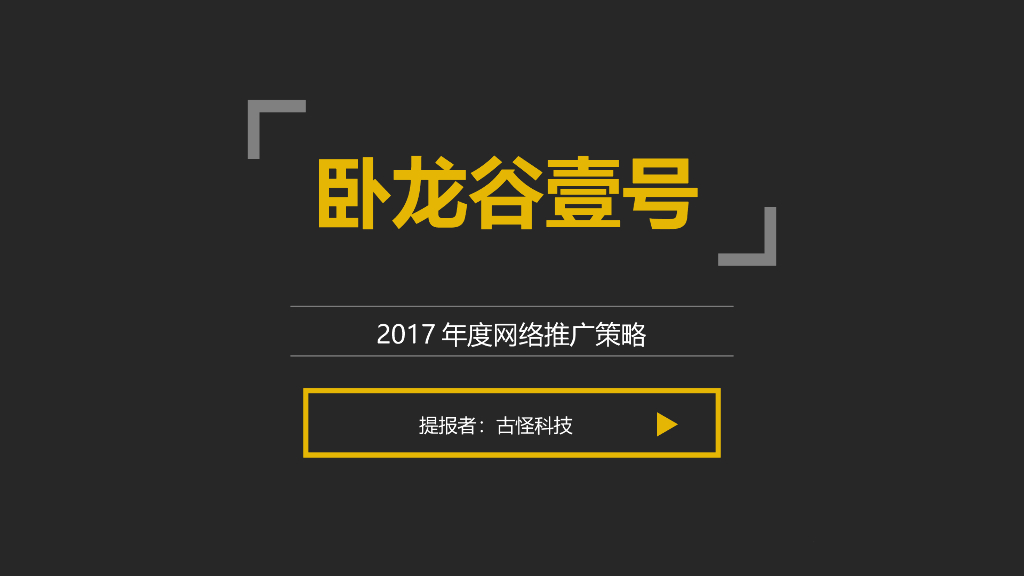 2017卧龙谷壹号2017年度网推策略提报