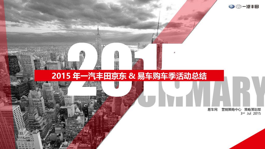 2015一汽丰田京东-易车购车季活动总结