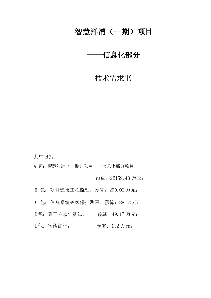 智慧洋浦（一期）项目（信息化部分）
