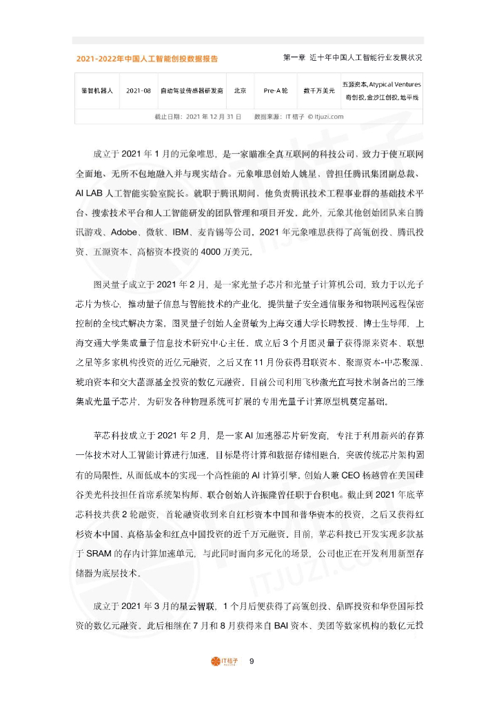 IT桔子：中国人工智能产业创投报告（2022年）_第9页