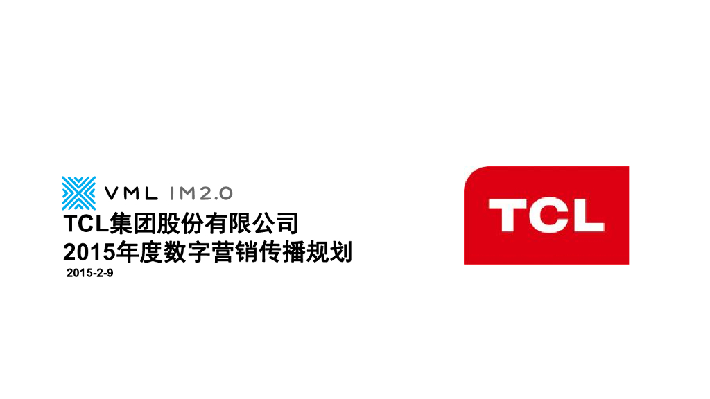 2015年度TCL数字营销传播规划