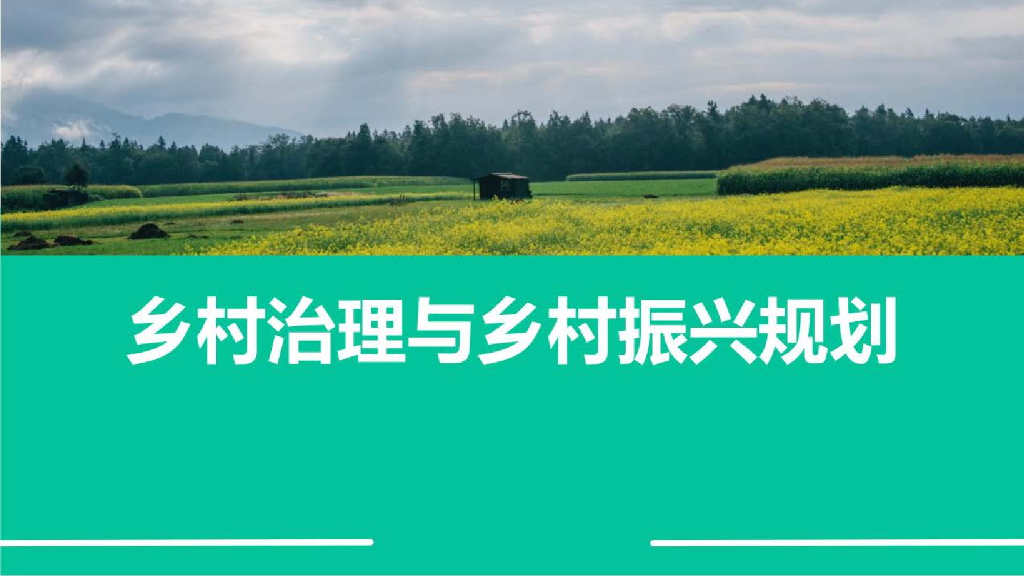 乡村治理与乡村振兴规划