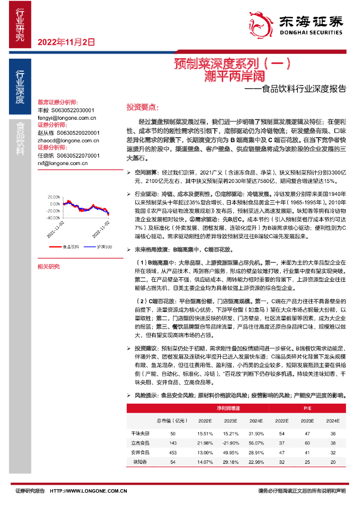 东海证券：食品饮料行业深度报告：预制菜深度系列（一）-潮平两岸阔