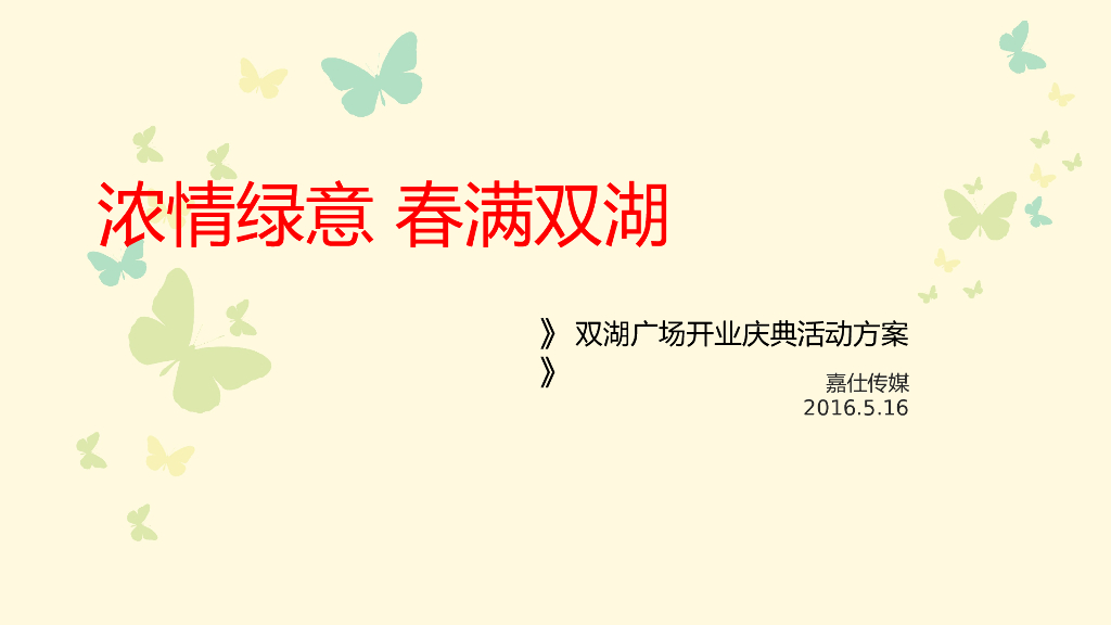 2016双湖广场开业庆典方案