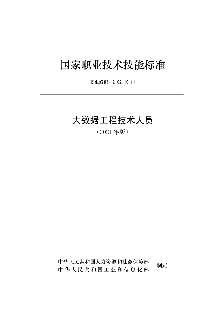 2-02-10-11 大数据工程技术人员国家职业技术技能标准