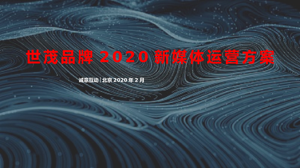 2020世茂品牌年度新媒体运营传播案