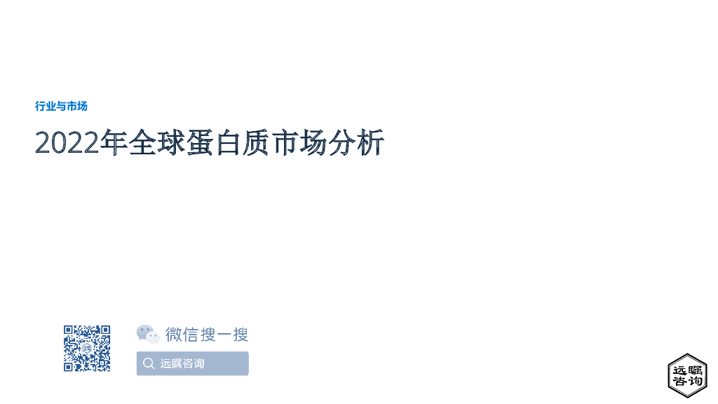 远瞩咨询：2022年全球蛋白质市场分析