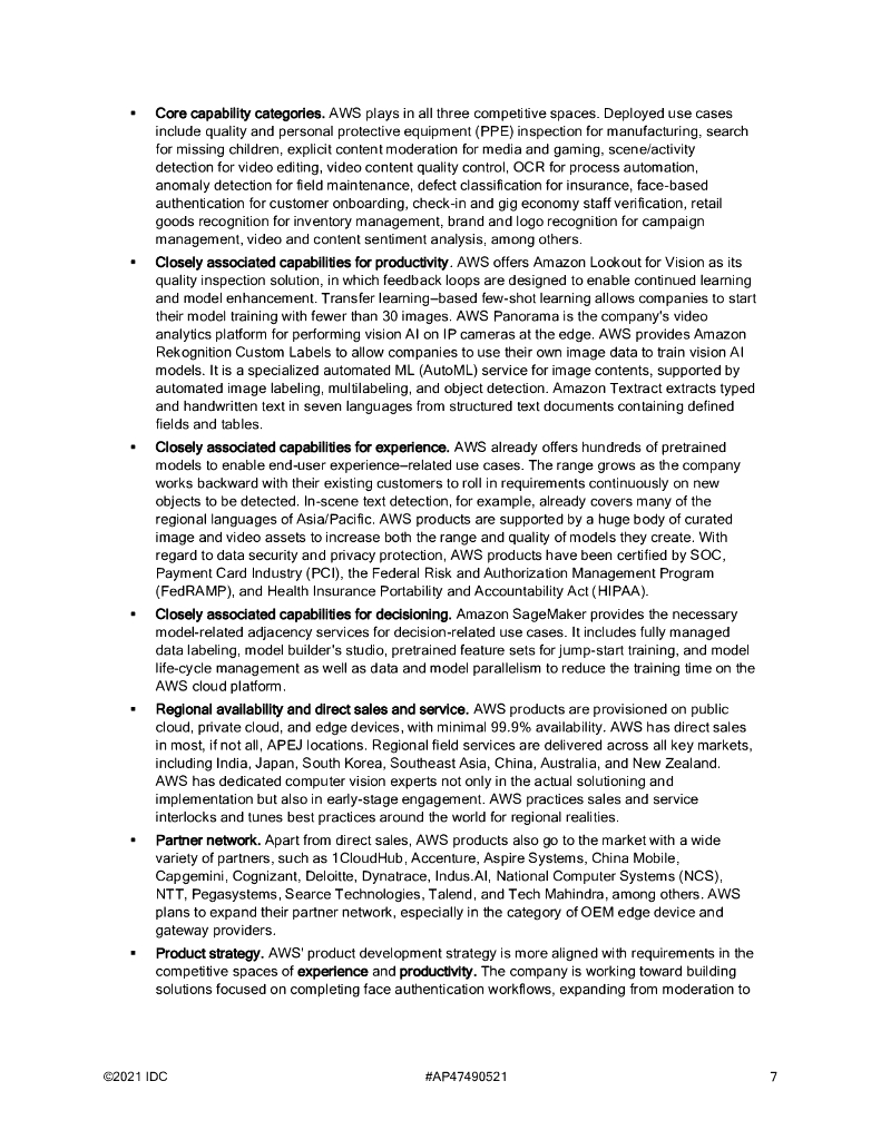 IDC：2021 亚太区（不含日本）视觉人工智能软件平台厂商测评（英文版）_第7页
