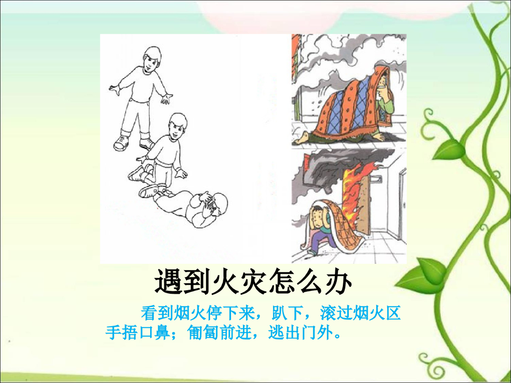 2021一年级上册 <em>人教版</em>小学道德与法治遇到火灾怎么办 海报