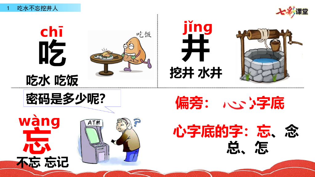 部编版一年级语文下册1 吃水不忘挖井人_第6页