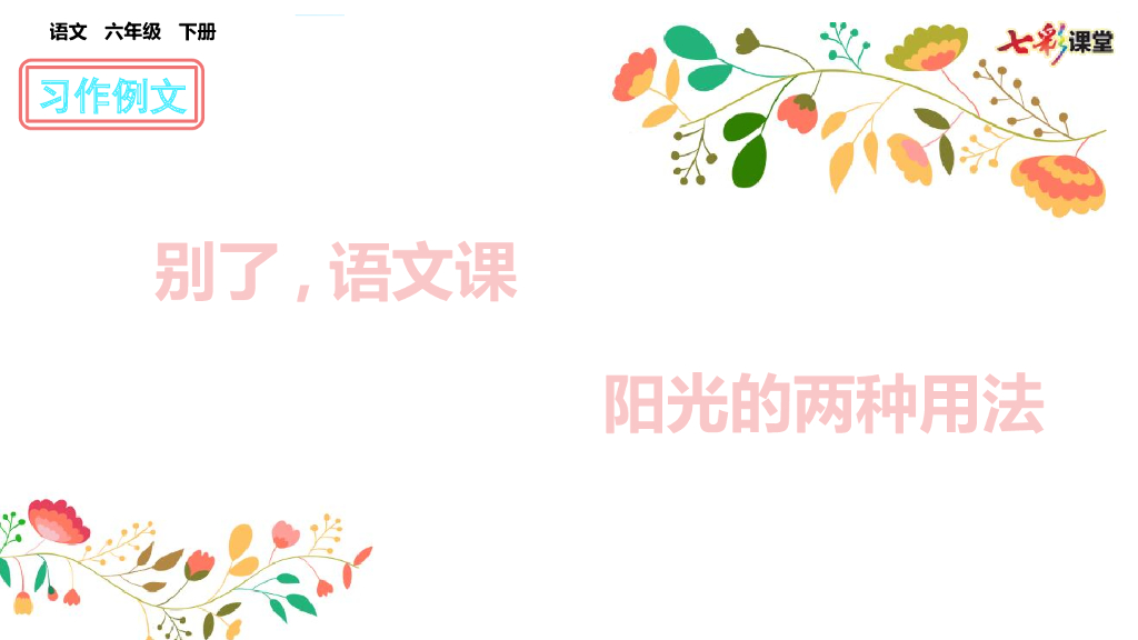 部编版六年级语文下册习作例文