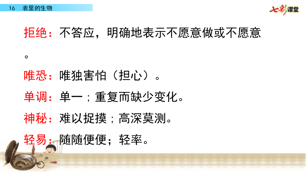 部编版六年级语文下册16 表里的生物_第8页