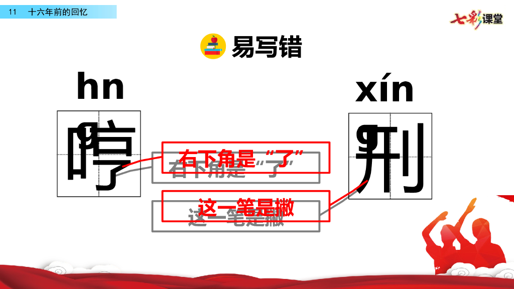 部编版六年级语文下册11 十六年前的回忆_第7页