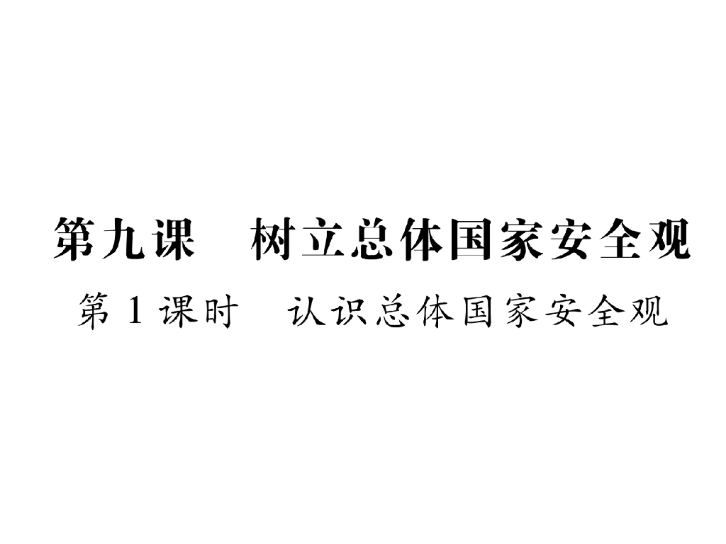 八年级道德与法治上册同步作业课件：第9课 树立总体国家安全观 第1课时 认识总体国家安全观(14张)