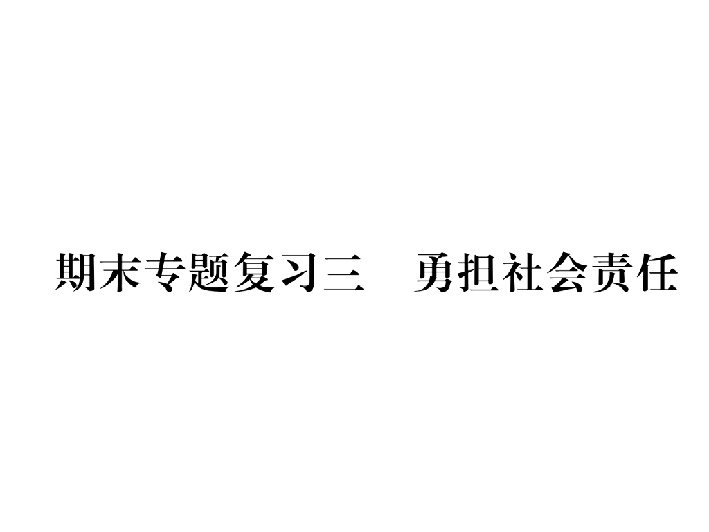 八年级道德与法治上册同步作业课件：期末专题复习 三 勇担社会责任