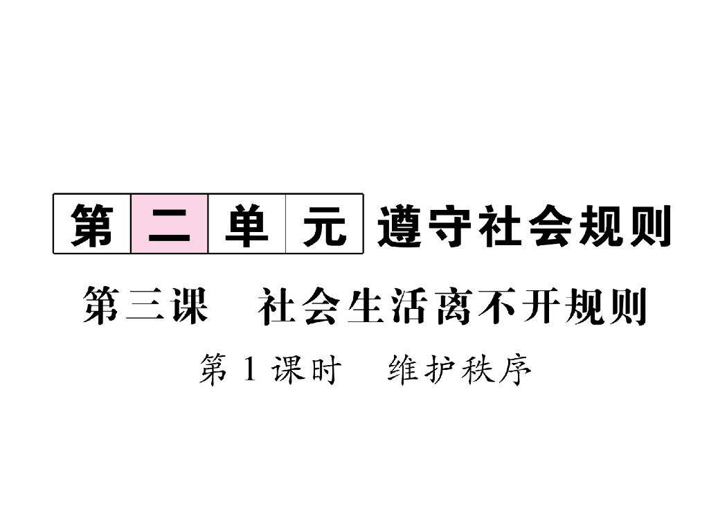 八年级道德与法治上册同步作业课件：第3课 社会生活离不开规则 第1课时(16张)