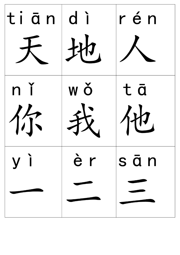 【新部编本】一年级上册语文：带拼音生字卡片（pdf版，34页，可直接打印）