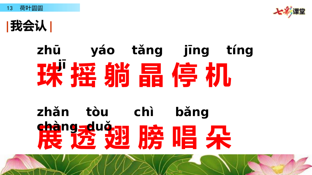 部编版一年级语文下册13 荷叶圆圆_第6页