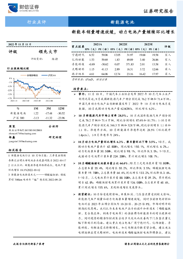 财信证券：新能源电池：<em>新能车</em>销量增速放缓，动力电池产量继续环比增长